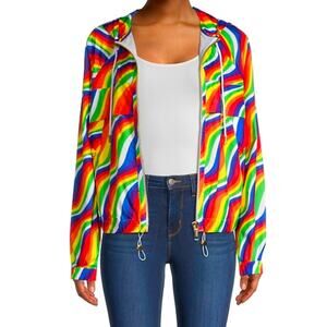MICHAEL Michael Kors Michael Kors Rainbow Neon windbreaker Jacket Size SMALL